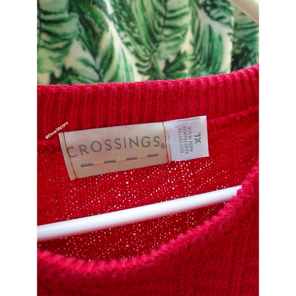 Vintage electric red oversized cable knit sweater 🍄 - Picture 8 of 9